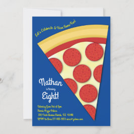 Pizza Party Pepperoni Pizza Slice Inbjudningar