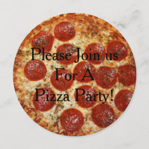 Pizza Party Pizza-inbjudan Inbjudningar