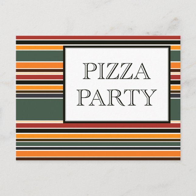 pizza party rand inbjudan vykort (Framsida)