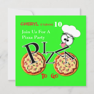 Pizza Party Roligt Modern Inbjudningar