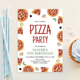 Pizza Party, Segce Roligt Pizza Party födelsedagen Inbjudningar