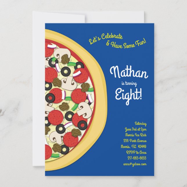 Pizza Party Supreme Combo Pizza Inbjudningar (Framsida)