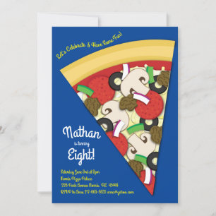 Pizza Party Supreme Combo Pizza Slice Inbjudningar