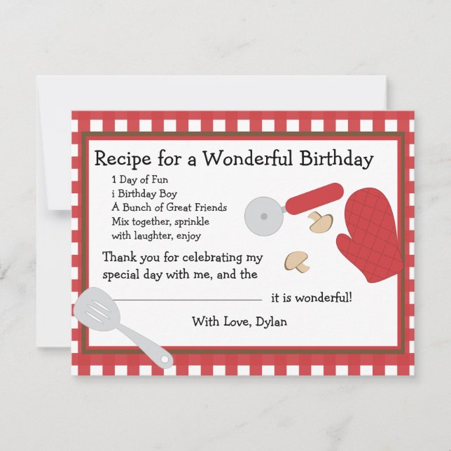 Pizza Party Tackkort Tack Kort (Framsida)