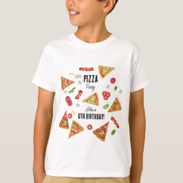 Pizza Party Theme Barns födelsedag Party T Shirt