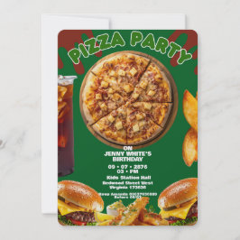Pizza Party Themed Invitation Inbjudningar