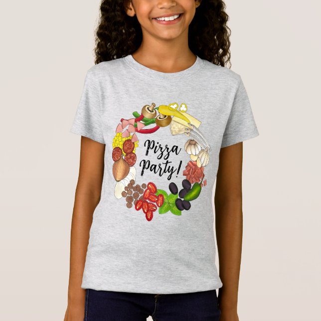 Pizza Party Toppings Italienska Food Pizzeria Paj T Shirt (Framsida)