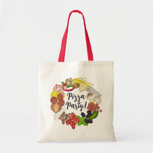 Pizza Party Toppings Italienska Food Pizzeria Paj Tygkasse