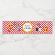 Pizza Party Vattenflaska-etikett