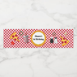 Pizza Party Vattenflaska-etikett Vattenflaskor Etikett