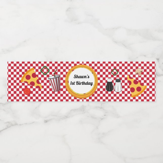 Pizza Party Vattenflaska-etikett Vattenflaskor Etikett (Singel etikett)