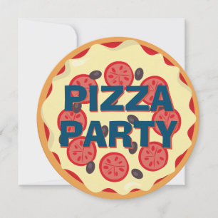 Pizza Party, vilken ålder som helst Barns födelsed Inbjudningar