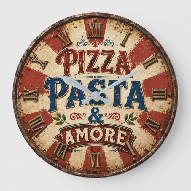 Pizza Pasta Amore Italian Kitchen Restaurant Stor Klocka (Framsida)