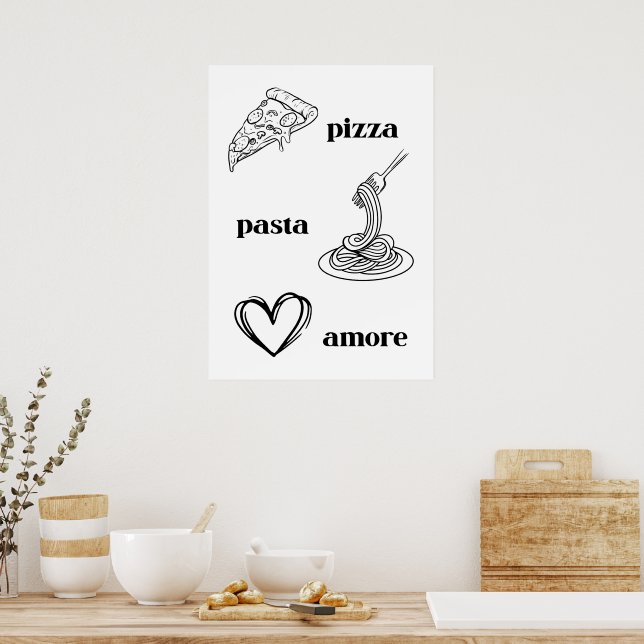 Pizza Pasta & Amore Poster (Kök)