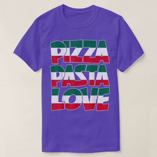Pizza Pasta Kärlek Graphic Design Italienska H T Shirt (Design framsida)