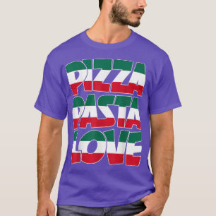 Pizza Pasta Kärlek Graphic Design Italienska H T Shirt