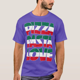 Pizza Pasta Kärlek Graphic Design Italienska H T Shirt