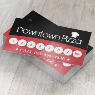 Pizza Pasta Restaurant Black & Red Loyalty Lojalitetskort