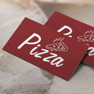Pizza Pasta Restaurant Chef Plain Red Visitkort
