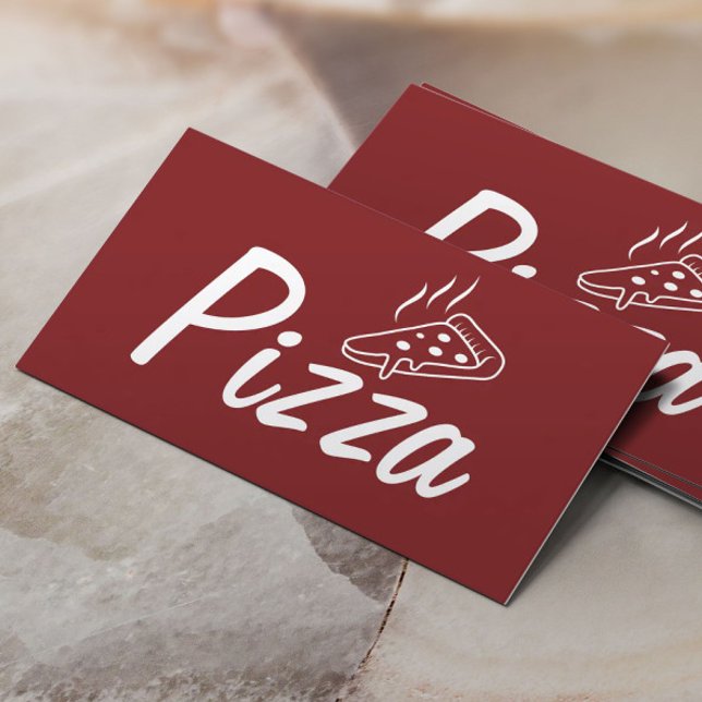Pizza Pasta Restaurant Chef Plain Red Visitkort (Skapare uppladdad)