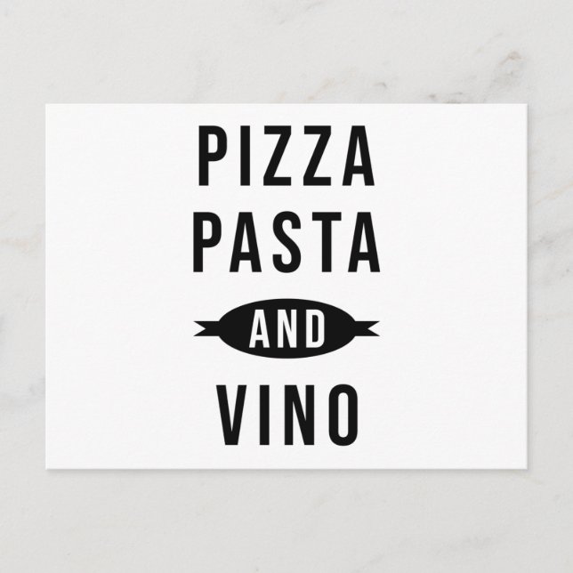 Pizza Pasta Vino Vykort (Framsida)