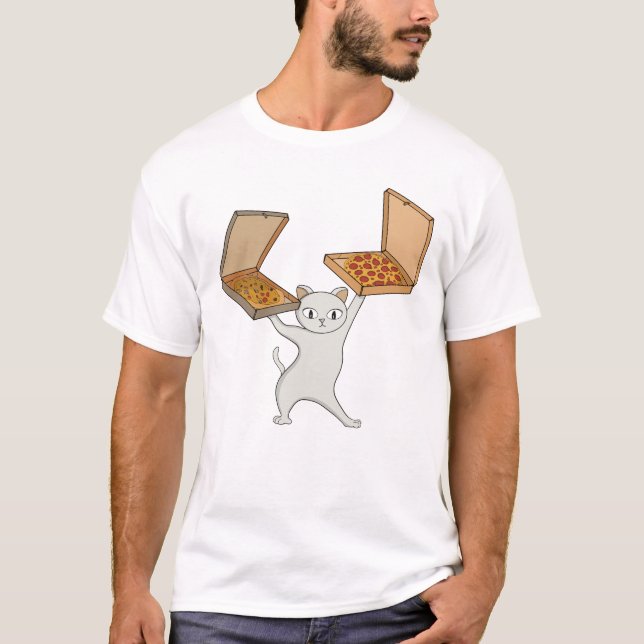 Pizza Paws Katt Jugglar Pajer T Shirt (Framsida)