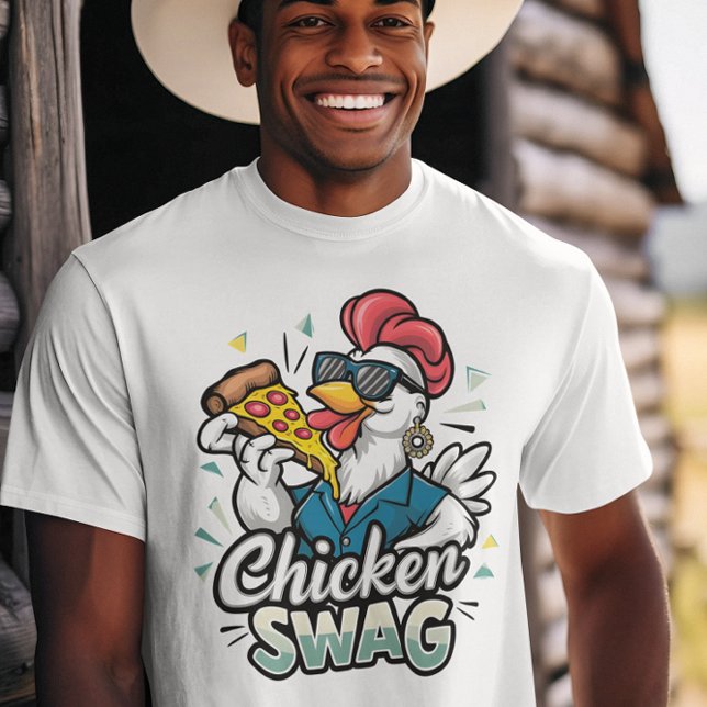 Pizza-Pecking Poultry-Logotyp T Shirt (Skapare uppladdad)