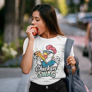 Pizza-Pecking Poultry-Logotyp T Shirt