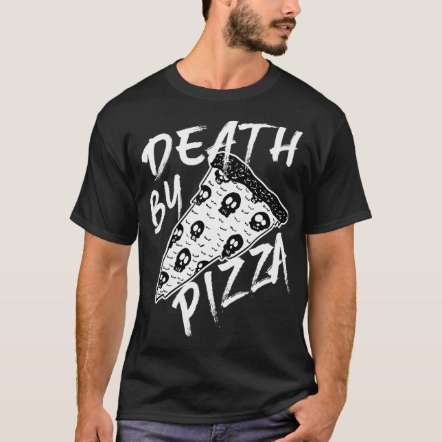 Pizza Pepperoni Döskallars Metall Text Hallow T Shirt (Framsida)