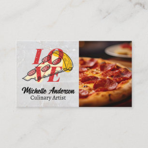 Pizza Pepperoni Kärlek-segmentet Paj Visitkort