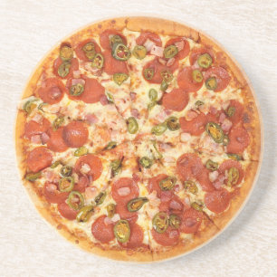Pizza Pepperoni Sten Rund Underlägg