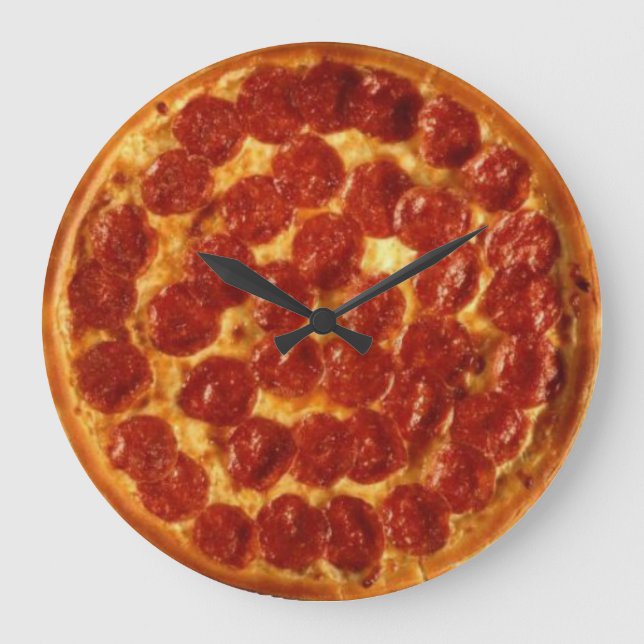Pizza Pepperoni Wall Clock Stor Klocka (Framsida)