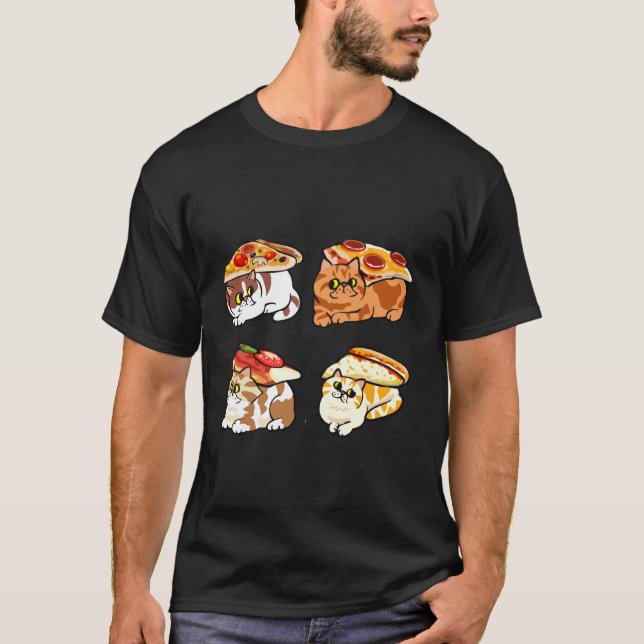 Pizza Persisk Katt T Shirt (Framsida)