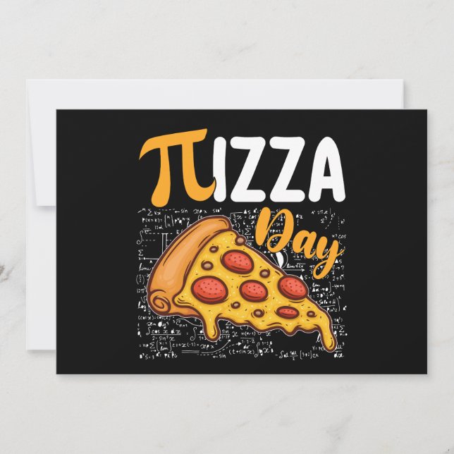 Pizza Pi-dagen Matematik Matematik Älskare Inbjudningar (Framsida)