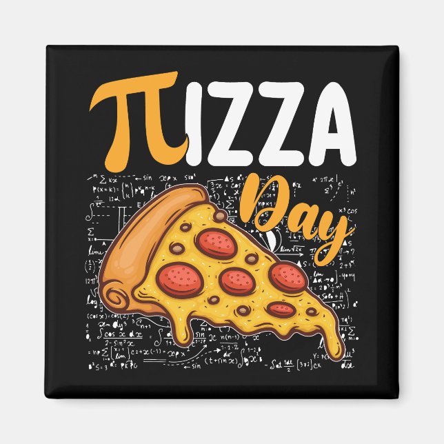 Pizza Pi-dagen Matte Matematik Älskare Magnet (Framsidan)