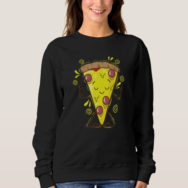 Pizza Piece meditates Fast Food Stone Oven T Shirt (Framsida)