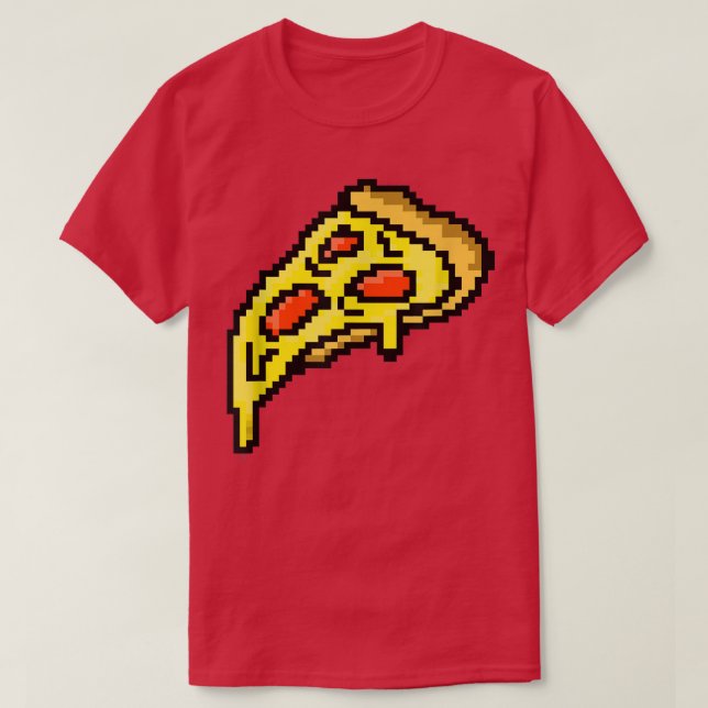 Pizza Pixel 8 Bitmap, pixelerad datorgrafik 22 T Shirt (Design framsida)