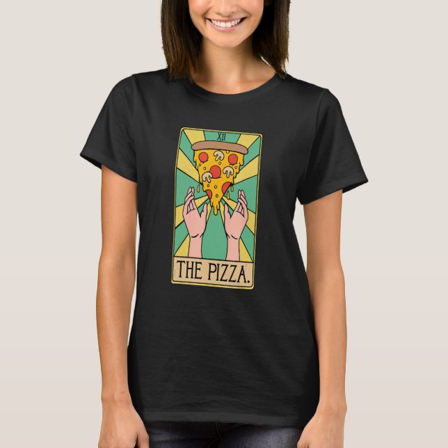 Pizza Pizza Inspired Tarot Card T Shirt (Framsida)