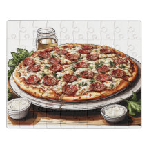 Pizza Pizza Pizza Pizza Acrylic Puzzle