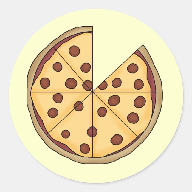 Pizza Pizza Pizza Pizza Runt Klistermärke (Framsida)