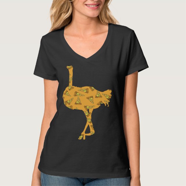 Pizza  Pizzaiolo Pizza Ostrich T Shirt (Framsida)