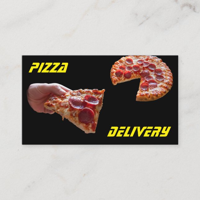 Pizza-pizzaleveransservice som pizza taxi taxi visitkort (Framsida)