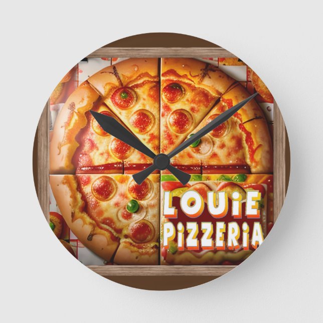 Pizza Pizzeria Design Rund Klocka (Framsida)
