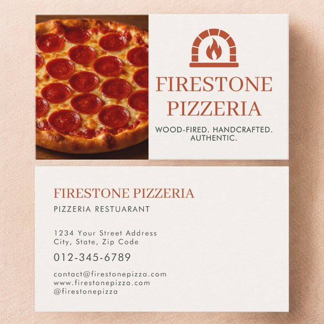 Pizza Pizzeria Restaurang Catering Service Foto Visitkort (Skapare uppladdad)