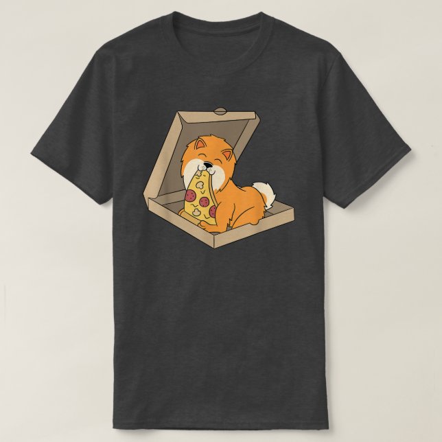Pizza Pommern Hund 4348 T Shirt (Design framsida)