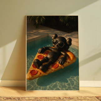 Pizza Pool Float Rolig Sommar Pool Vägg Poster