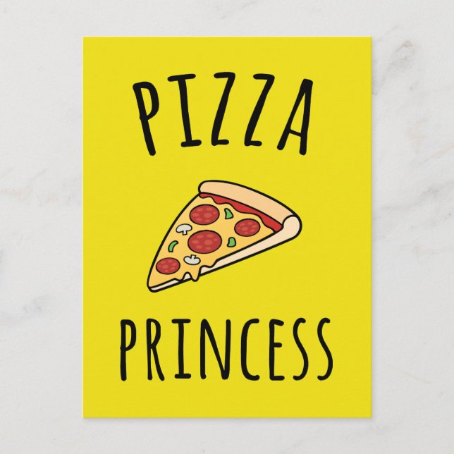 Pizza Princess Funny Quote Vykort (Framsida)