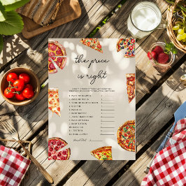 Pizza Priset är Rätt Baby Shower Spelkort Inbjudningar