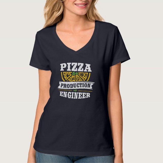 Pizza Production Ingenjör - Pizza T Shirt (Framsida)