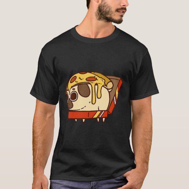 Pizza Pug Klassisk 442 T Shirt (Framsida)